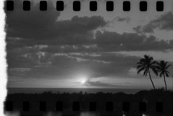 Sunset from the Makaha Resort.- Makua Cave. © 2010 Bobby Asato