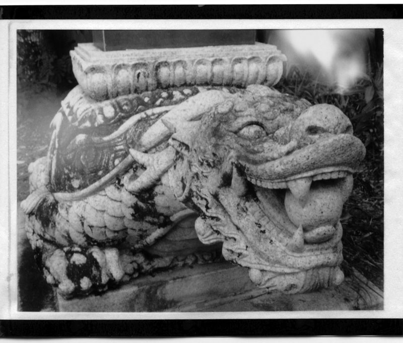 Mu Ryang Sa Buddhist Temple, Palolo Valley, Hawaii. Polaroid Land 100. © 2011 Bobby Asato.